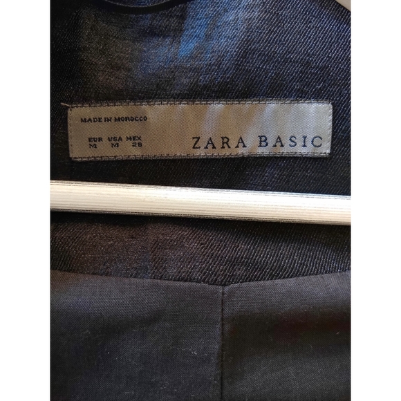 Zara Women's Metallic Dark Gray Blazer - Picture 5 of 6
